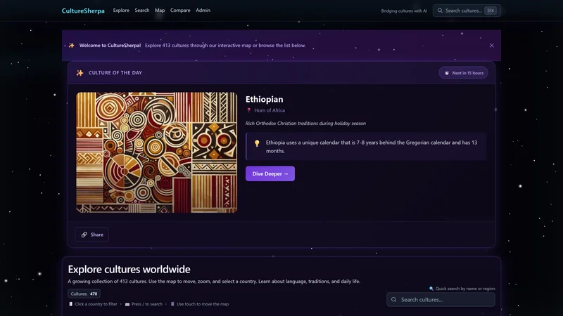 CultureSherpa - Interactive Cultural Atlas
